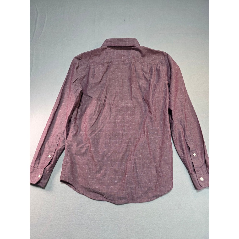 Hawker Rye Mens Slim Fit Long Sleeve Button Down Shirt Burgundy Micro Print XS - Picture 7 of 7